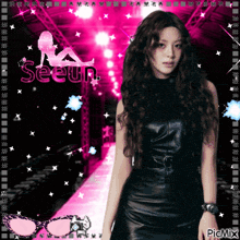 a picture of a woman with the name seeun on the top