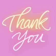 a pink background with the word thank you written on it