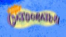 a nickelodeon logo for cats scratch with a blue background