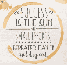 Success Is The Sum Of Small Efforts Gifkaro GIF