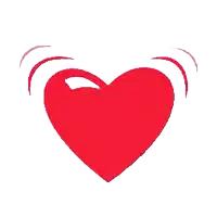a red heart on a white background with a hole in it