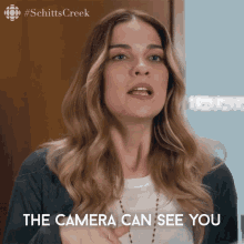 The Camera Can See You Alexis Rose GIF - The Camera Can See You Alexis Rose Alexis GIFs