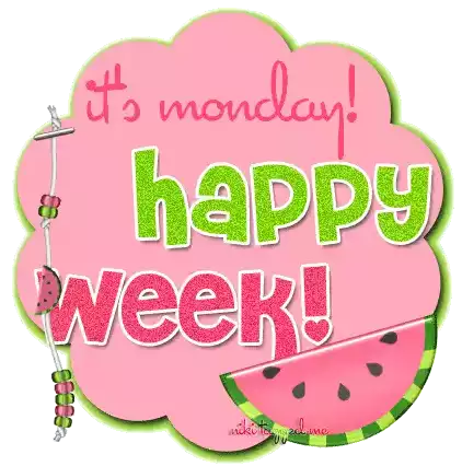 Its Monday Happy Week Sticker - Its Monday Happy Week Watermelon Stickers