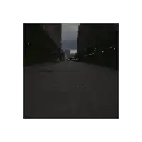 a black and white photo of a brick street with a circle in the middle
