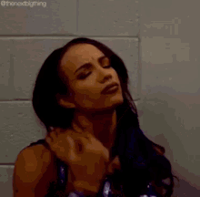 Sasha Banks Rubbing Shoulder GIF