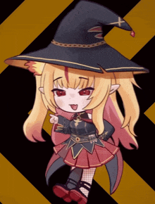 a drawing of a girl in a witch hat