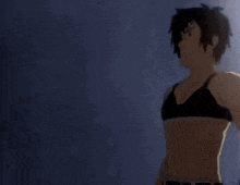 a silhouette of a woman 's bra is being revealed in a cartoon style .