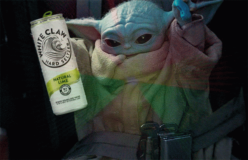 Baby Yoda Baby Yoda White Claw GIF - Baby Yoda Baby Yoda White Claw Grogu Party GIFs