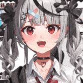 a girl with a bandage on her head and a heart necklace