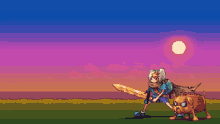 a pixel art drawing of finn and jake