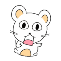 a drawing of a hamster with a surprised look on his face