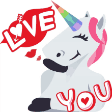 love you unicorn life joypixels i love you unicorn