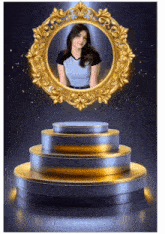 a picture of a woman in a gold frame