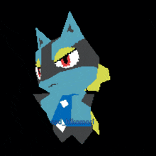 a pixel art drawing of a pokemon with the name sad hikomon below it