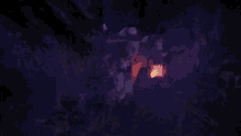 a man in a cowboy hat is holding a lantern in the woods at night