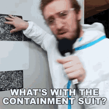 Whats With That Containment Suit Peter Draws GIF - Whats With That Containment Suit Peter Draws Whats With Your Clothing GIFs