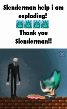 Weegee Slenderman GIF - Weegee Slenderman Slenderman Saves Luigi GIFs