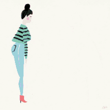 a drawing of two women holding hands with the letters z and p visible
