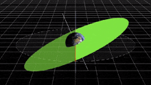 a computer generated image of the earth and a green circle around it