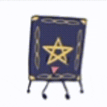 a cartoon drawing of a book with arms and legs and a star on the cover