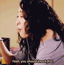 Greys Anatomy Cristina Yang GIF - Greys Anatomy Cristina Yang Yeah You Should Knock First GIFs