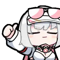 a cartoon girl is wearing sunglasses and giving a thumbs up .