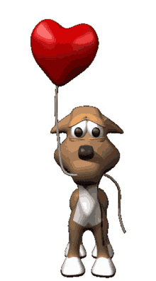 love you too heart love balloon dog