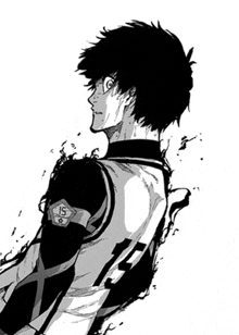a black and white drawing of a soccer player with a number on his jersey .