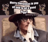 Johnny Depp Merry Christmas GIF - Johnny Depp Merry Christmas Emilyclap GIFs
