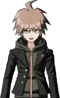 a drawing of a boy with a ponytail wearing a jacket