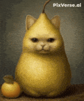 a picture of a cat shaped like a pear