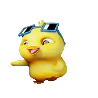 a cartoon duck wearing sunglasses and a hat