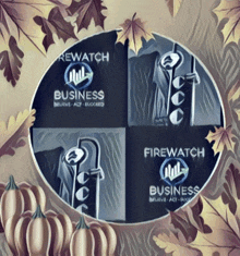 a circle with the words rewatch business and firewatch written on it
