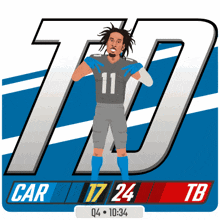 an illustration of a football player with the number 11