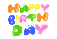 a colorful happy birthday sign with hearts and stars