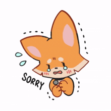 fox orange cute sorry cry