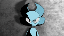 a cartoon character with a very angry look on their face