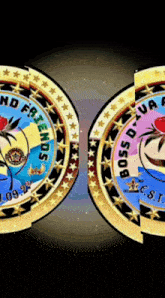 two circles with the words " friends " and " boss " written on them