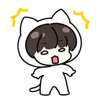 a drawing of a person wearing a cat costume