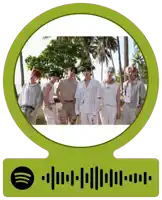 a picture of a group of young men with a spotify code
