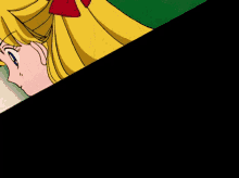 two anime characters are standing next to each other and one has a surprised look on her face
