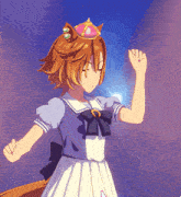 a cartoon character with a crown on her head is dancing