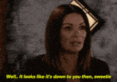 a woman says " well it looks like it 's down to you then sweetie " in front of a bee drawing