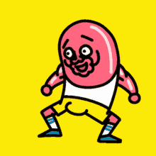 a cartoon drawing of a man with a big face