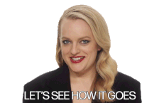 Lets See How It Goes Elisabeth Moss Sticker - Lets See How It Goes Elisabeth Moss Excited Stickers