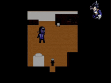 a video game scene with a person standing in front of a large fireball