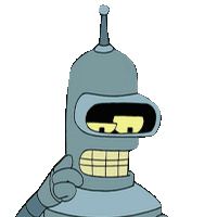 Thinking Bender Sticker - Thinking Bender Futurama Stickers