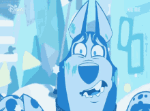a cartoon of a dog with a disney logo in the corner