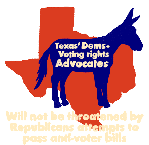 Texas Dems Voting Rights Advocate Will Not Be Threatened Sticker - Texas Dems Voting Rights Advocate Will Not Be Threatened Texas Dems Stickers