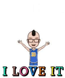a cartoon of a man giving two thumbs up with the words excellent i love it below him